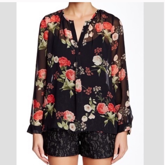 Joie Maurelle Floral Print Silk Blouse Long Sleeve - Picture 15 of 16